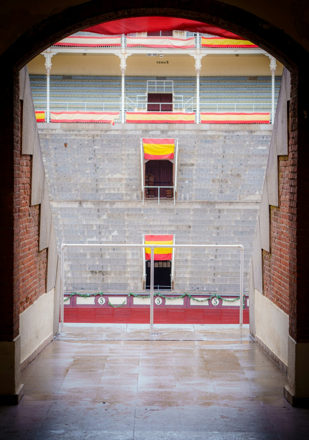 Red carpet style entrance at a cultural venue