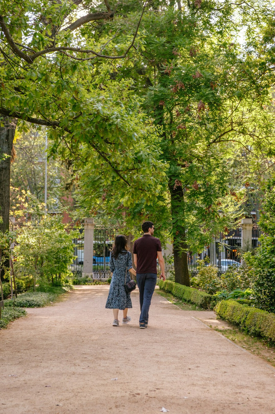 romantic walk in park
